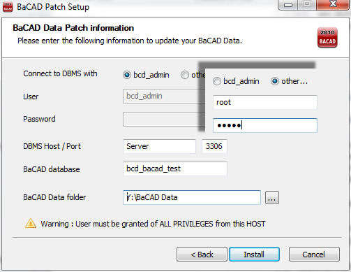 BaCAD Data Patch Information